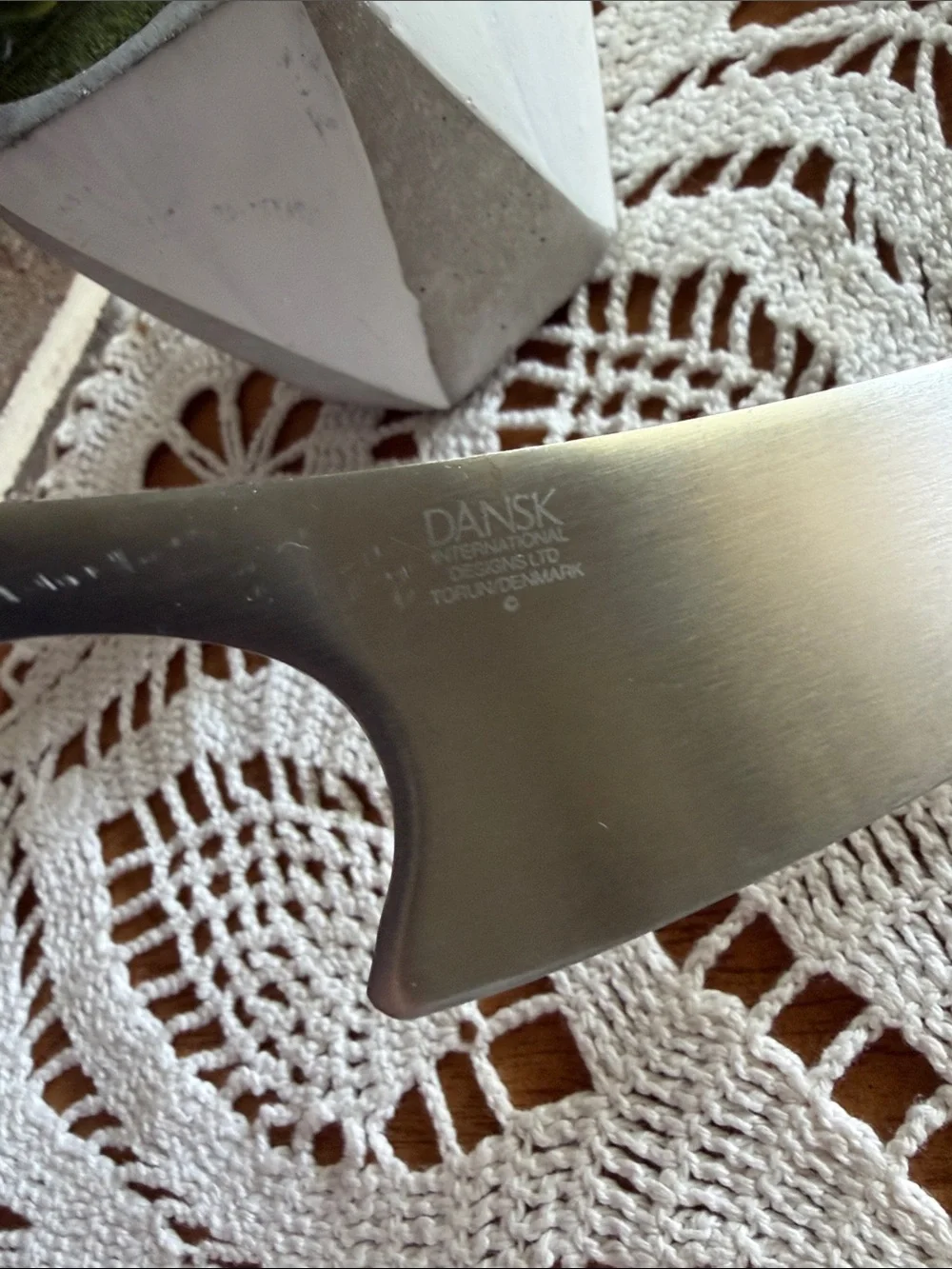 Vintage Dansk Wood-Handled Cheese Knife - Brown and Silver